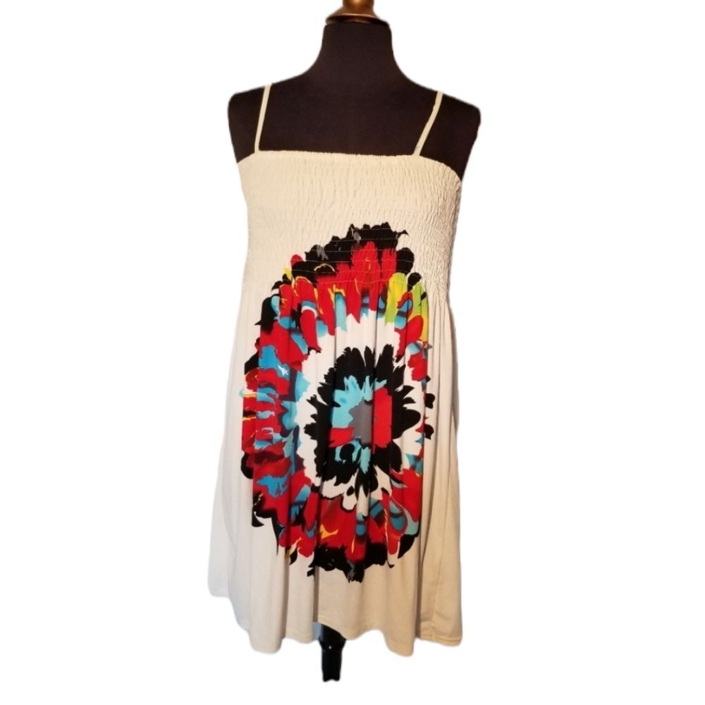 India Boutique Y2k Hippie Slip Dress Strappy Womens Size Small Colorful